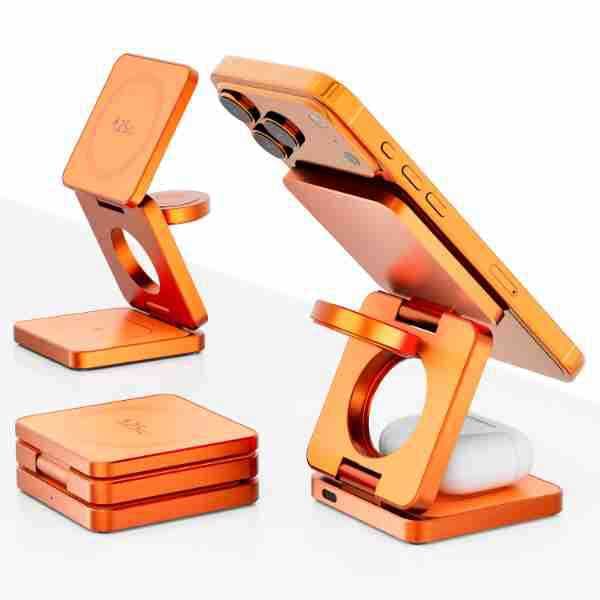 3-in-1 Foldable Magnetic Wireless Charging Stand