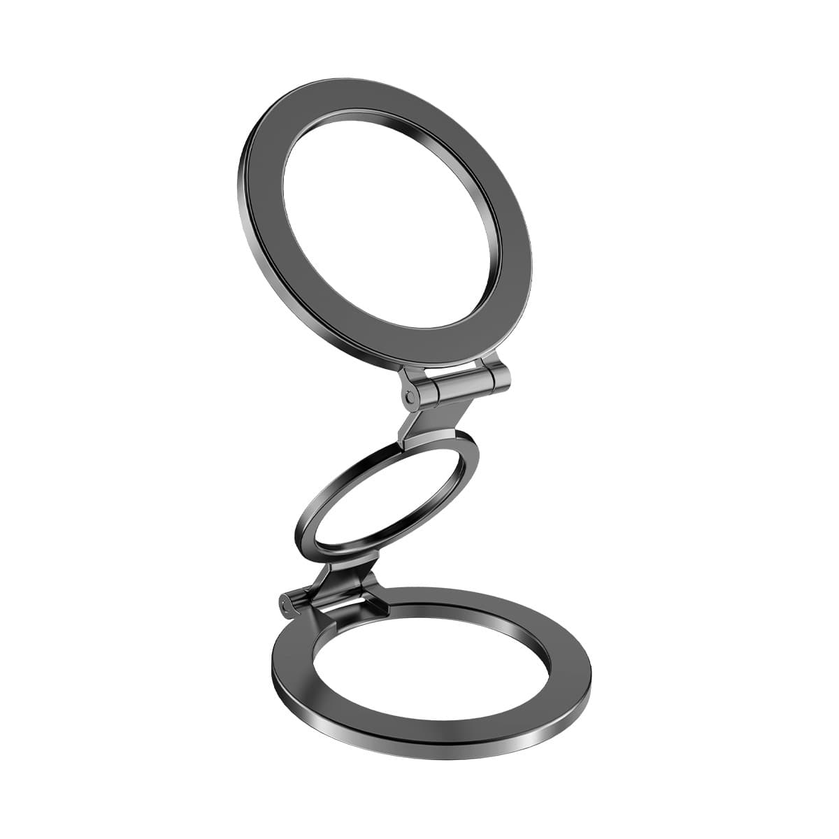 Dual-head Magnetic Ring Holder With Foldable Strong-magnetic Back Mount For Phones Black