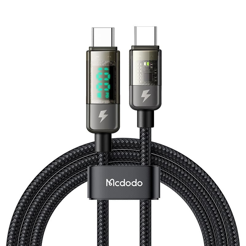 Shadow Blue Series Digital Display Smart Power-off Data Cable Black 1.8m