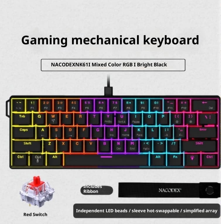 NK61 Red Axis Black Wired